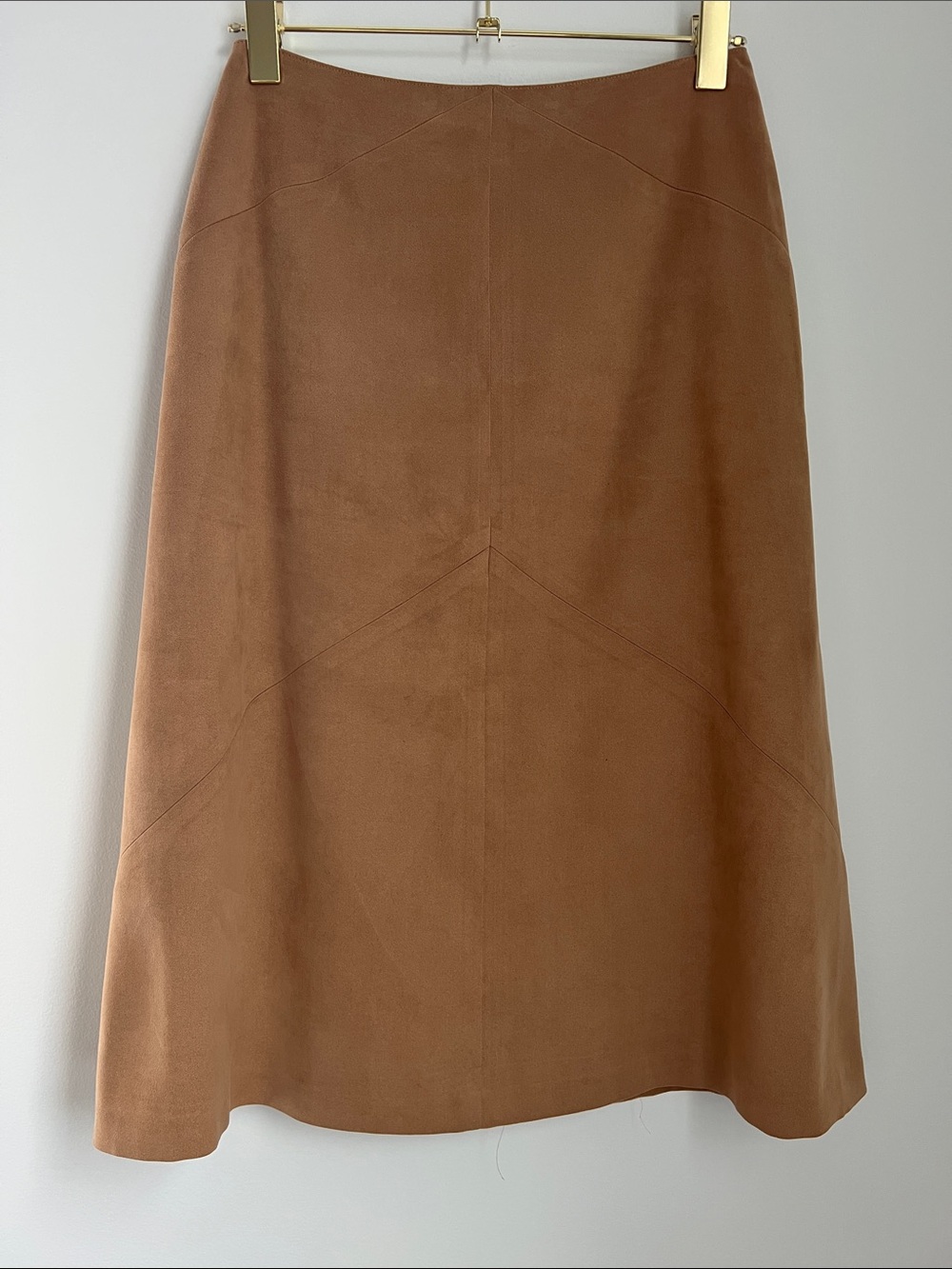 Talbots | Petites Camel Brown A-Line Faux Suede Skirt Size 4